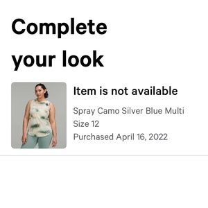 Lululemon “Sculpt Tank” Size 12